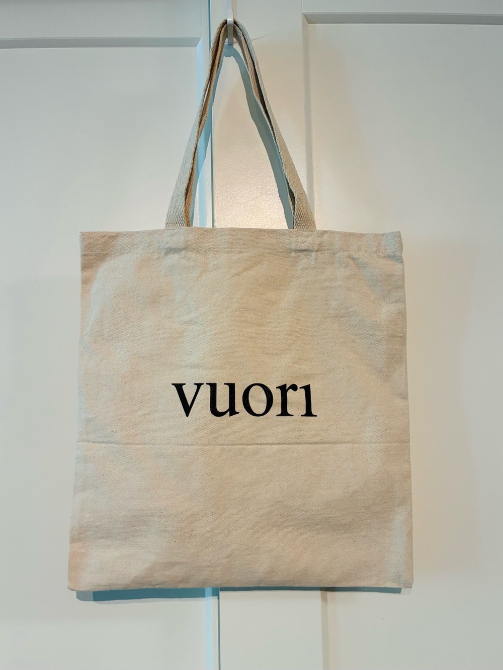 *NEW* Vuori Natural Canvas Tote in Beige with Black Logo